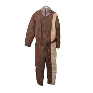 Vintage Retro Raven Ski Snowmobile Suit Men's Large Tall RARE Two Tone Tan